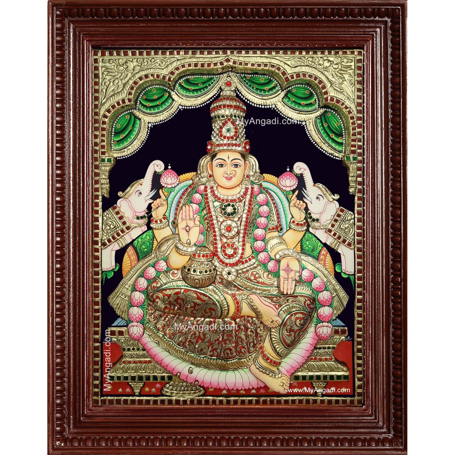 Gaja Lakshmi 3d Embossed Tanjore Painting Buy Tanjore Paintings