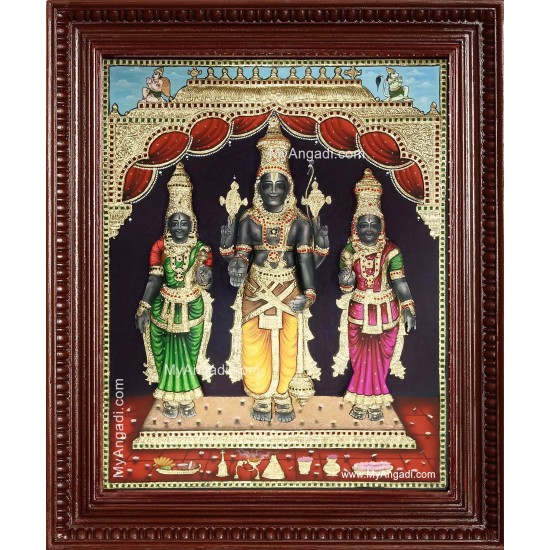 Kallazhagar 3d Embossed Tanjore Painting