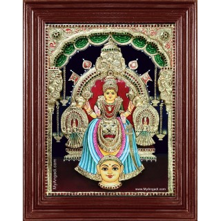 Kollur Mookambika Devi 3d Embossed Tanjore Painting
