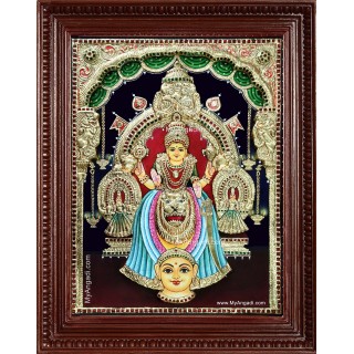 Kollur Mookambika Devi 3d Embossed Tanjore Painting