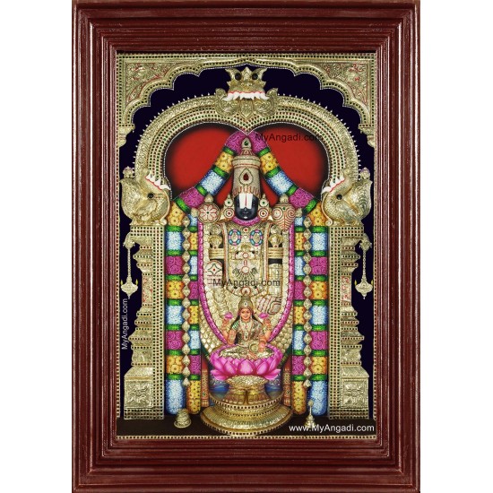 Tirumalai Srinivasan Lakshmi 3d Embossed Tanjore Painting