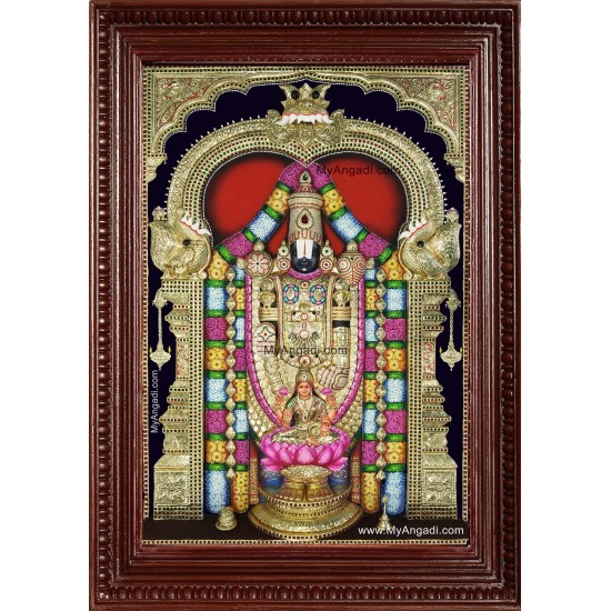 Tirumalai Srinivasan Lakshmi 3d Embossed Tanjore Painting