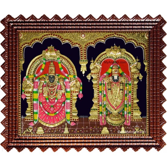 Balaji Padmavati Amma 3d Embossed Tanjore Painting
