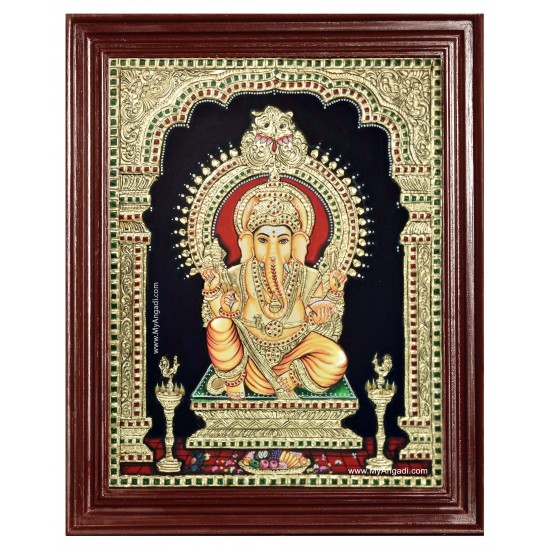 Raja Ganapathi Tanjore Painting