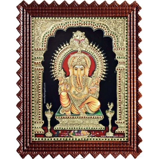 Raja Ganapathi Tanjore Painting