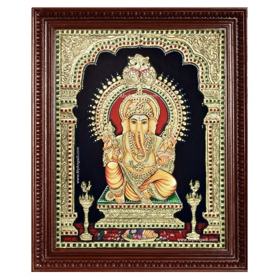 Raja Ganapathi Tanjore Painting