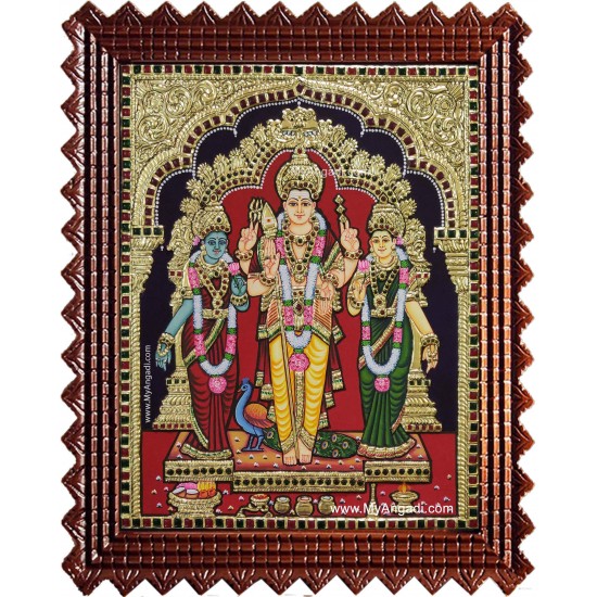 Murugan Valli Devasena Tanjore Painting