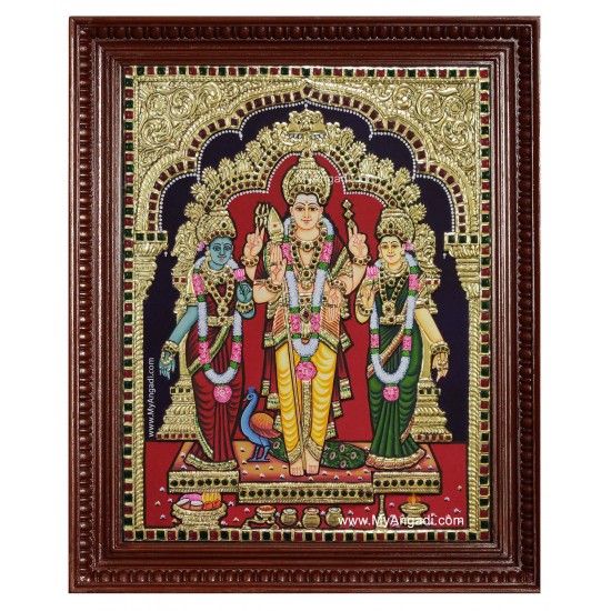 Murugan Valli Devasena Tanjore Painting