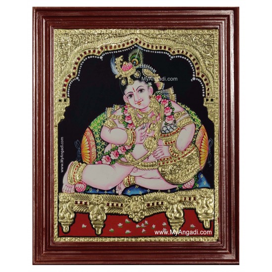 Vennai Thaazi Krishna Tanjore Painting Vennai Thaazi Krishna Tanjore Painting