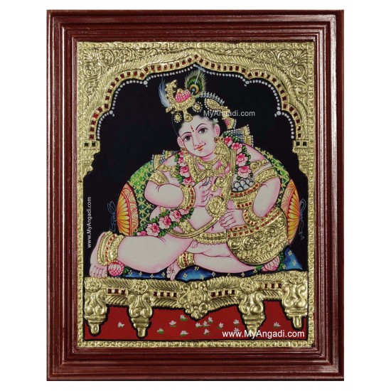 Vennai Thaazi Krishna Tanjore Painting