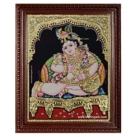 Vennai Thaazi Krishna Tanjore Painting Vennai Thaazi Krishna Tanjore Painting