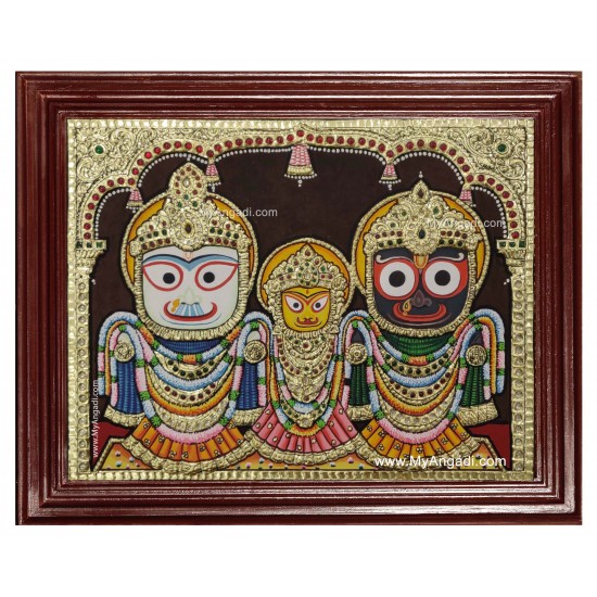 Jagannath - Krishna Balaram Subathra Tanjore Painting Jagannath - Krishna Balaram Subathra Tanjore Painting