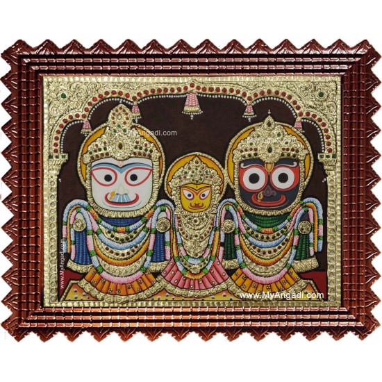 Jagannath - Krishna Balaram Subathra Tanjore Painting