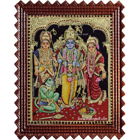 Ramar Lakshmanan Sita Hanuman Tanjore Painting