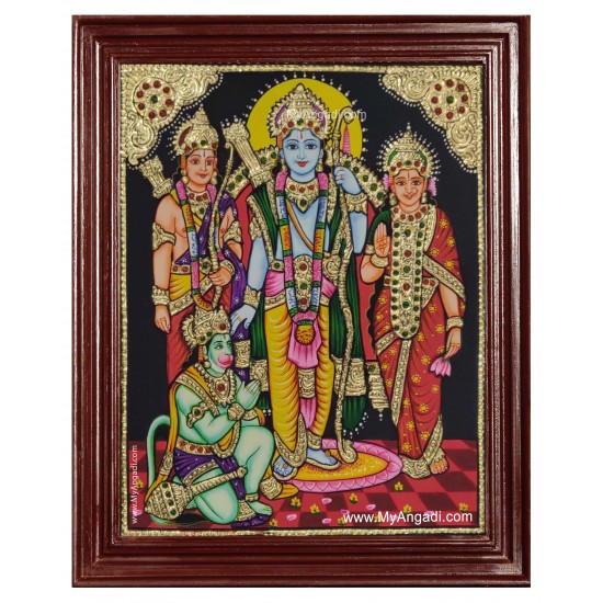 Ramar Sita Lakshmanan Hanuman Tanjore Painting