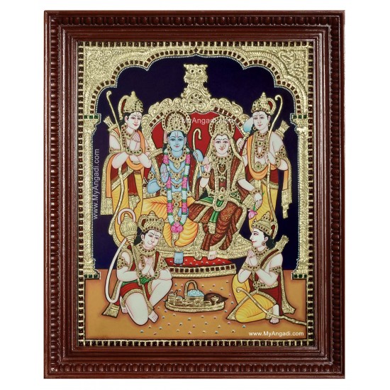 Ramar Sita Lakshmanan Hanuman Tanjore Painting