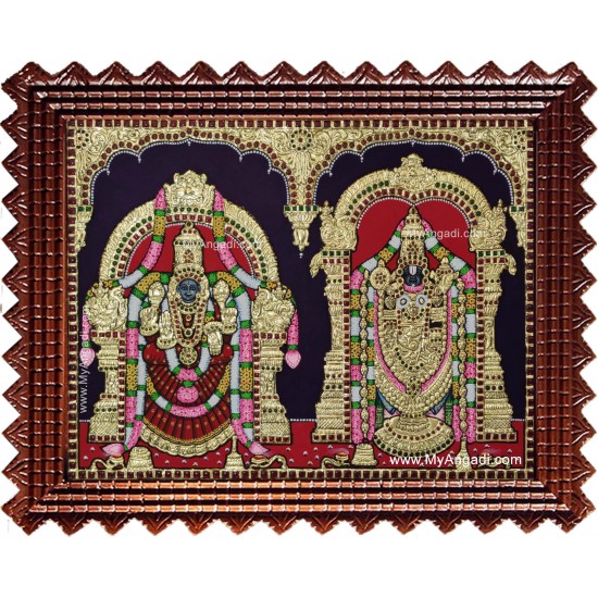 Balaji Padmavathi Thayar Tanjore Painting Balaji Padmavathi Thayar Tanjore Painting