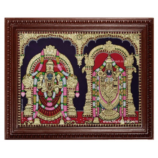 Balaji Padmavathi Thayar Tanjore Painting Balaji Padmavathi Thayar Tanjore Painting