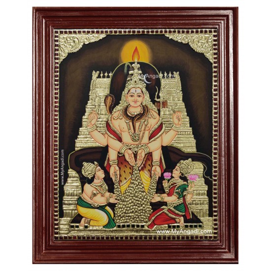 Iswarya Eswarar Lakshmi Kuberar Tanjore Painting