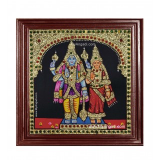 Vishnu Lakshmi Tanjore Painting