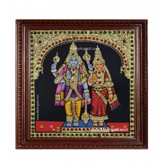 Vishnu Lakshmi Tanjore Painting