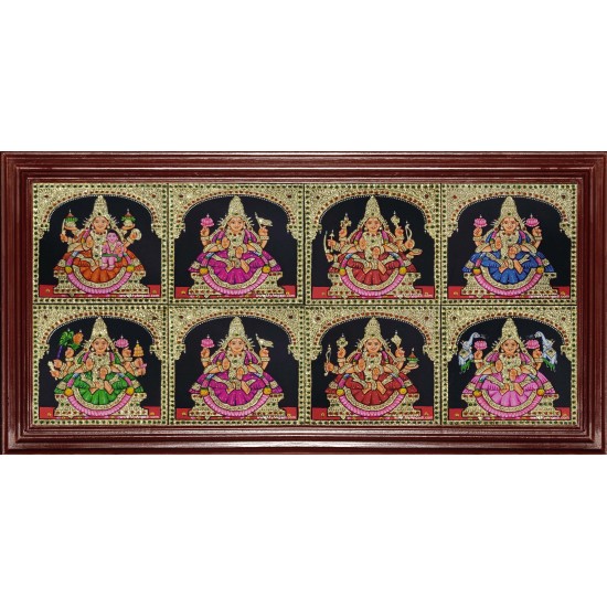 Ashta Lakshmi Tanjore Painting Ashta Lakshmi Tanjore Painting