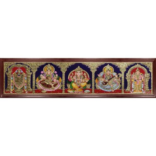 Panel Balaji Lakshmi Murugan Ganesha Saraswathi Tanjore Painting