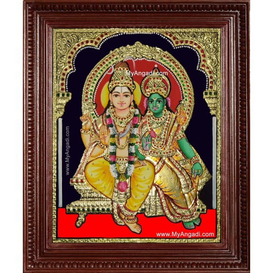 Shiva Paarvathi Tanjore Painting