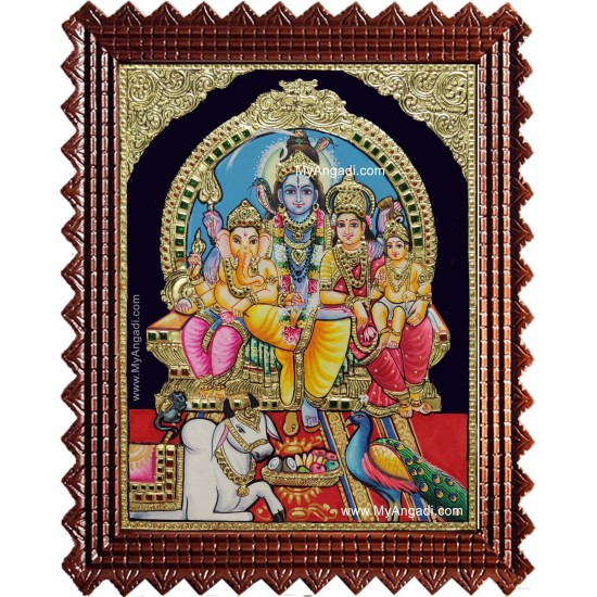 Shiva Darbar Siva Sakthi Ganesh Murugan Tanjore Painting