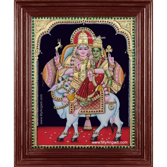 Shiva Parvati Pradosha Shivan Tanjore Painting Shiva Parvati Pradosha Shivan Tanjore Painting