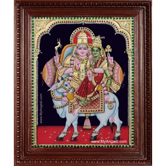 Shiva Parvati Pradosha Shivan Tanjore Painting Shiva Parvati Pradosha Shivan Tanjore Painting