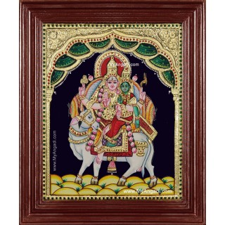 Siva Parvathi Pradosha Sivan Tanjore Painting