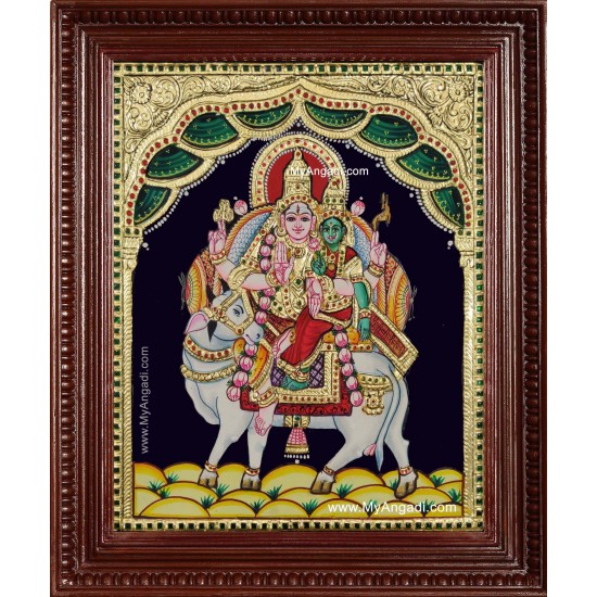 Siva Parvathi Pradosha Sivan Tanjore Painting