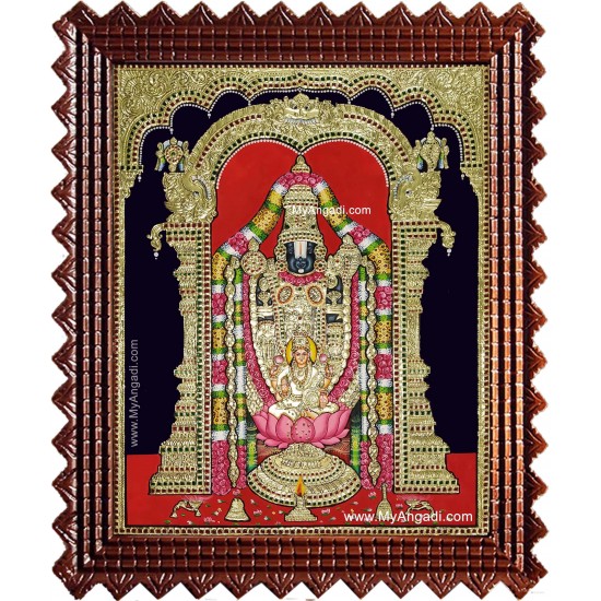 Tirupathi Balaji Lakshmi Big Size Tanjore Painting Tirupathi Balaji Lakshmi Big Size Tanjore Painting