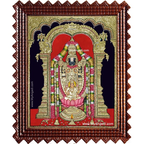 Tirupathi Balaji Lakshmi Big Size Tanjore Painting