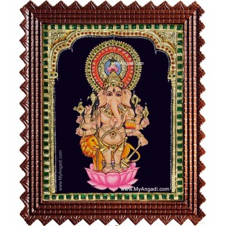 Kan Drishti Ganesha Tanjore Painting