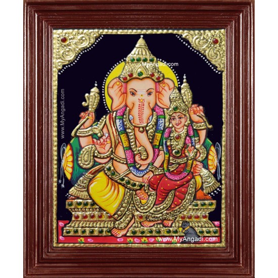 Vallabha Ganesha Tanjore Painting Vallabha Ganesha Tanjore Painting