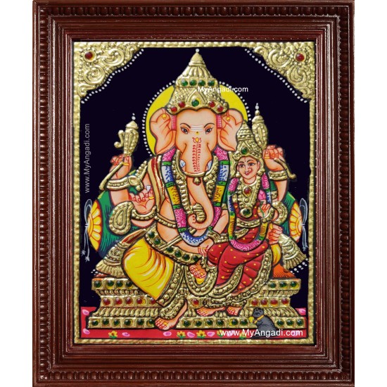Vallabha Ganesha Tanjore Painting Vallabha Ganesha Tanjore Painting