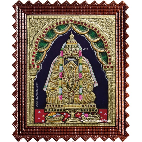 Pillayarpatti Karpaga Vinayakar Tanjore Painting Pillayarpatti Karpaga Vinayakar Tanjore Painting