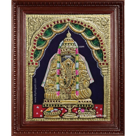 Pillayarpatti Karpaga Vinayakar Tanjore Painting Pillayarpatti Karpaga Vinayakar Tanjore Painting