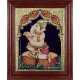 Music Ganesha Playing Flute Tanjore Painting Music Ganesha Playing Flute Tanjore Painting