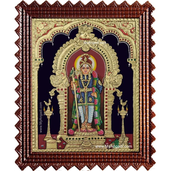 Palani Raja Alankara Murugan Tanjore Painting