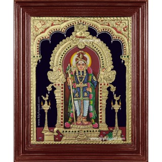 Palani Raja Alankara Murugan Tanjore Painting