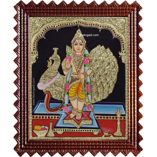 Subramanya Swami Peacock Tanjore Painting Subramanya Swami Peacock Tanjore Painting