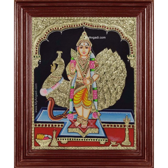 Subramanya Swami Peacock Tanjore Painting Subramanya Swami Peacock Tanjore Painting