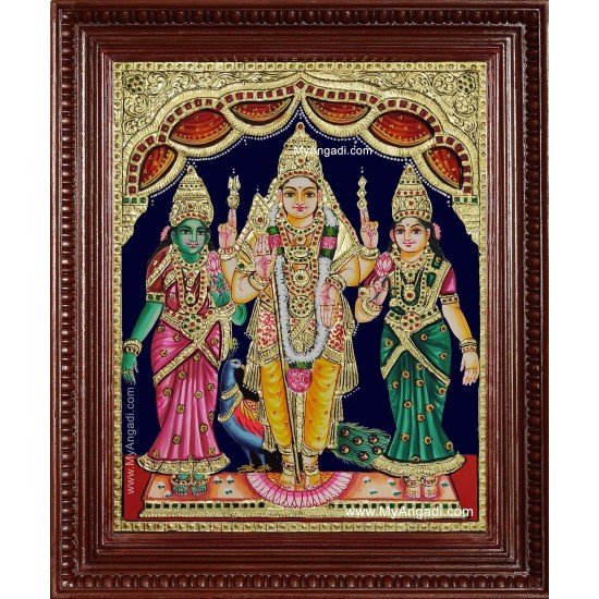 Murugan Valli Deivanai Tanjore Painting