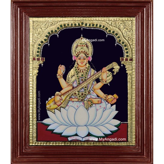 Saraswathi Tanjore Painting Saraswathi Tanjore Painting