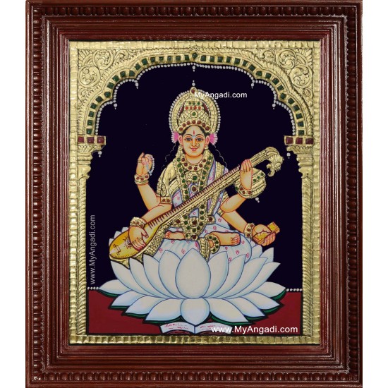Saraswathi Tanjore Painting Saraswathi Tanjore Painting