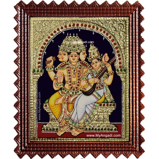 Brahma Saraswathi Tanjore Painting Brahma Saraswathi Tanjore Painting