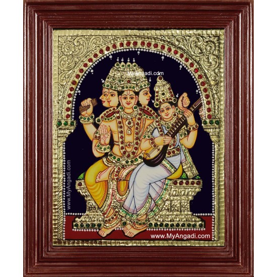 Brahma Saraswathi Tanjore Painting Brahma Saraswathi Tanjore Painting
